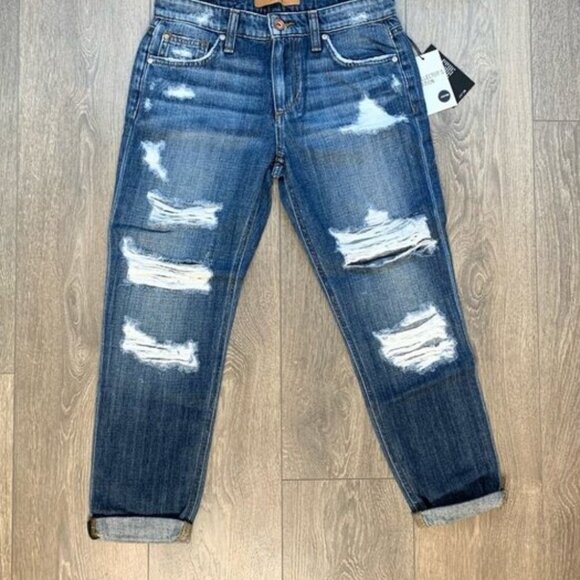 Revolve Joe's Jeans Jeans Straight leg Billie Slim Crop Distressed Denim Size 28 - Picture 3 of 15
